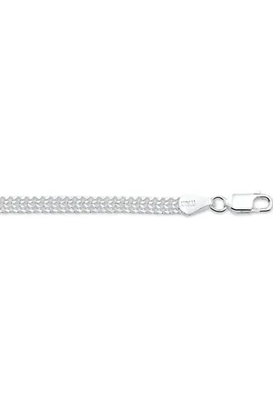 GLAMS Armband gourmet dubbel 4,3 mm - Zilver