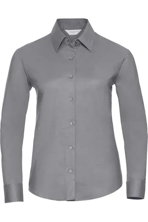 RUSSELL Collectie Dames/Dames Lange Mouw Easy Care Oxford Shirt