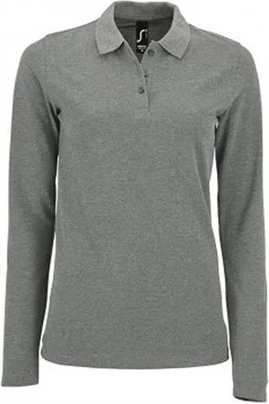 AWDis SOLS Dames/dames Perfecte Lange Mouw Pique Polo Shirt