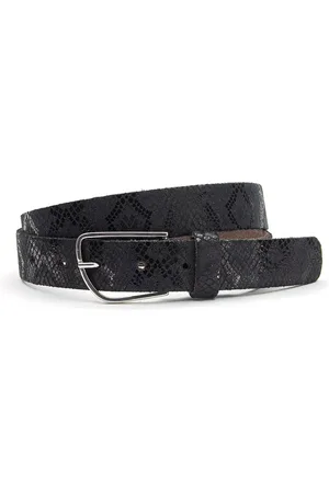 A-zone Dames riem met slangenprint - dames riem - 3 cm breed - - Echt Leer - Taille: 90cm - Totale lengte riem: 105cm