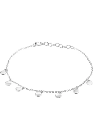 GLAMS Armband rondjes 1,2 mm 16,5 + 2,5 cm - Zilver