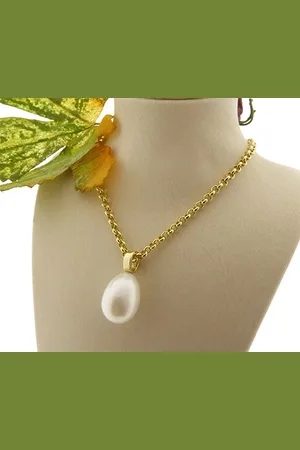 Christian Single pearl zoetwaterparel collier