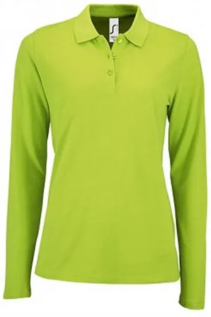 AWDis SOLS Dames/dames Perfecte Lange Mouw Pique Polo Shirt