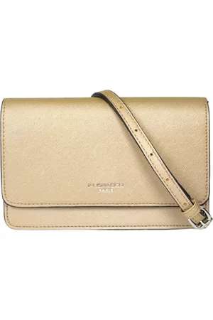 Flora & CO Flora&Co - Saffiano - Crossbodytasje - met instelbare riem en draagketting - goud