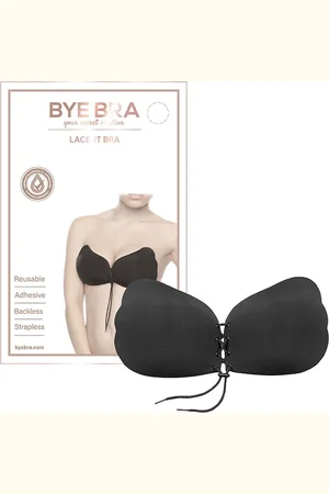 Bye Bra Lace-It Bh, Zelfklevende Bh, Push-Up Bh, Plak BH vetersluiting, Strapless En Backless Bh, Cup A-E, , A