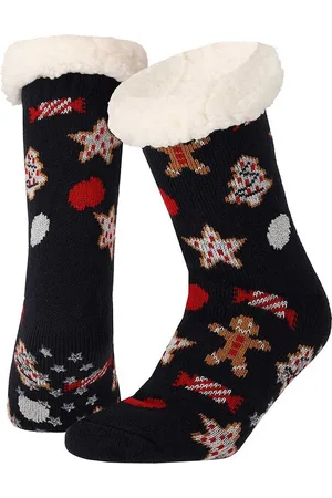 Apollo Kerst huissokken - Dames - Multi Blauw - One Size - kerstsokken - kerstsokken antislip - kerstsokken dames