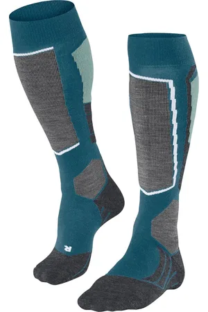 Falke SK2 Skisokken anti blaren, medium padding merinowol wintersportsokken dames blauw - Maat 39-40