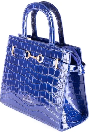 EGON VON FURSTENBERG RACHEL 0922-282 croco blue dames luxe schoudertas middel groot