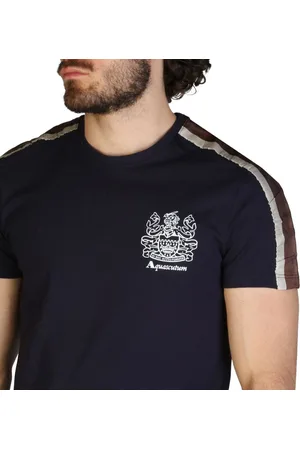 Aquascutum Kleding - T-shirts - QMT017M0-03 - Heren - navy,saddlebrown - S