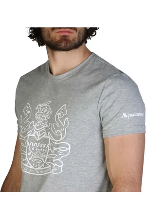 Aquascutum Kleding - T-shirts - QMT002M0-09 - Heren - darkgray,white - L