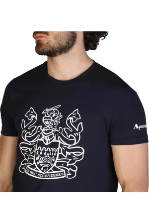 Aquascutum Kleding - T-shirts - QMT002M0-05 - Heren - navy,white - M