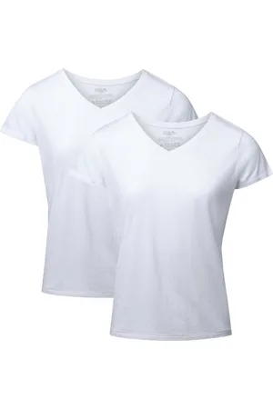 DANISH ENDURANCE T-Shirt - V-Hals - Dames - Wit - 2-pack - Maat XL