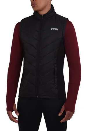 TCA Mannen Excel Hardloper Wandelen Wandelen Lichtgewicht Thermisch Gewatteerd Gilet met Ritszakken - Cabernet, S