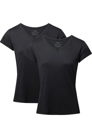 DANISH ENDURANCE T-Shirt - V-Hals - Dames - Zwart - 2-pack - Maat XL