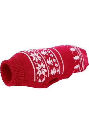Merkloos Hondentrui Kerstmis rolkraag honden kersttrui Xmas hondentrui met sneeuwvlokkenpatroon voor kleine middelgrote honden -kerstoutfit