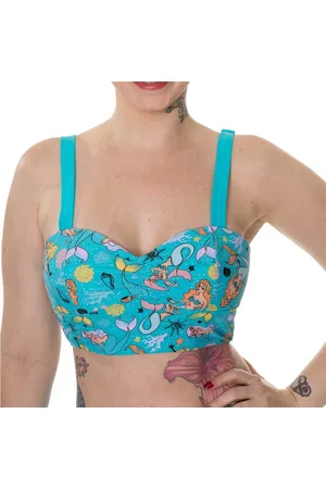 Banned Retro Unforgettable Bikinitop - Zeemeermin - M - /Blauw
