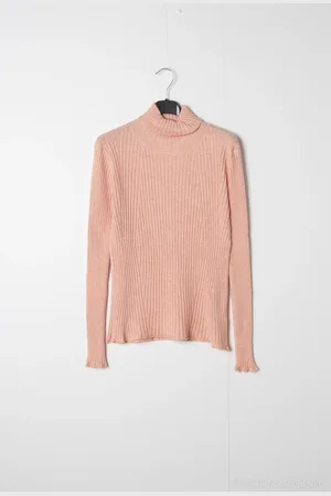 Merkloos Dames warme col trui Maxine effen licht parel lange mouwen Maat M/L koltrui