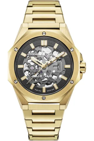 Christophe Duchamp Luxe mannen horloge - Christope Duchamp Raidillon Skeleton Automatic Gold Black