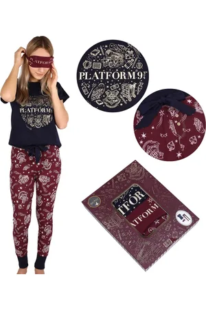 Harry Potter Pyjama voor Dames + Blinddoek in de kleuren en bordeauxrood