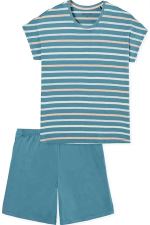 Schiesser Dames shortama 100% katoen - Casual Essentials - Zomer pyjama korte broek en korte mouwen - 40