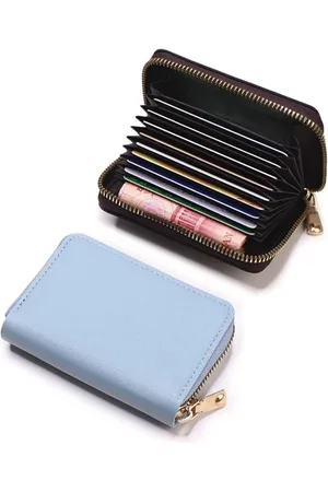 WiseGoods Premium Mini Dames Portemonnee Voor 11 Kaarten - Pasjeshouder - Pasjeshouders - Geld Portemonee -Portemonnees - Blauw
