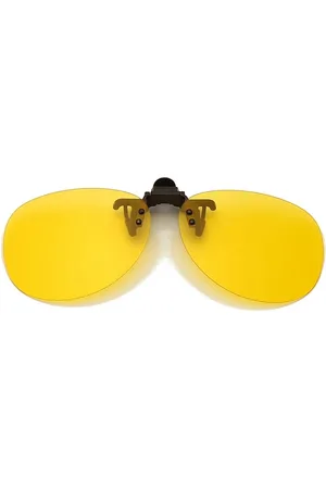 WiseGoods Premium Clip On Nachtbril - Nachtbrillen - Overzetbril Retro - Accessoires Voor Brillen - UV400 Zonnebrillen - Geel