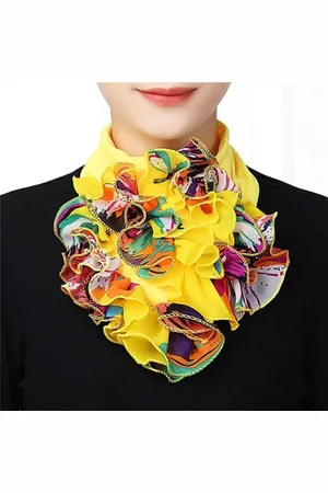 WiseGoods Luxe Nep Kraag Bloemen - Nekkraag Dames - Sjaal Vrouwen - Sjaals Vrouw - Kleding - Dameskleding - Fasion Sjaaltje
