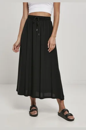 Urban classics Ladie Viscose Midi Skirt Lange rok XL Viscose Dames - Basics, Street wear