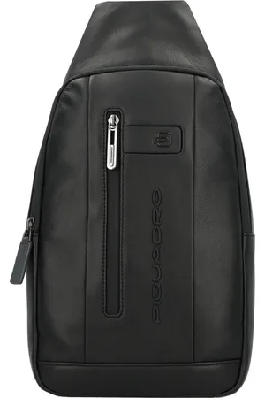 Piquadro Leren Slingtas Urban Convertible Mono Sling Bag Zwart