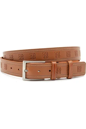 JV Belts Unisex riem - heren en dames riem - 3.5 cm breed - - Echt Leer - Taille: 120cm - Totale lengte riem: 135cm