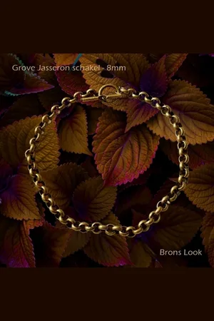 Fashion Jewelry MKM Design - Grote Schakel Ketting - 46 cm - Grove Jasseron 8 mm - Kapittel Sluiting - Look - volwassenen jeugd - Unisex- casual feest