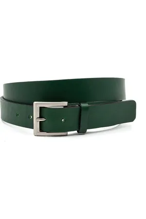 JV Belts Sportieve groene jeansriem - heren en dames riem - cm breed - - Echt - Taille: 120cm - Totale lengte riem: 135cm