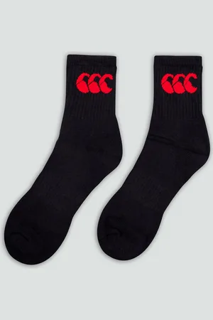 Canterbury Crew Sock Black 3 Pack - 34-39