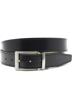 JV Belts Draaibare reversible riem camel/zwart - heren en dames riem - 3.5 cm breed - - Echt Leer - Taille: 120cm - Totale lengte riem: 135cm