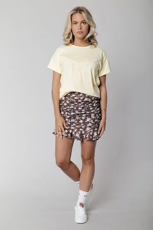 Colourful rebel Eliza Flower Pleated Mini Skirt Dames - Korte rok - - Maat L