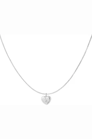 Yehwang Klassieke hartvormige ketting met diamant - Zilverkleur