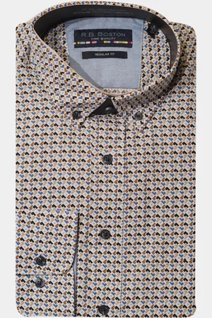 R.B. Boston Casual hemd lange mouw Regular Fit Cotton 427670/626