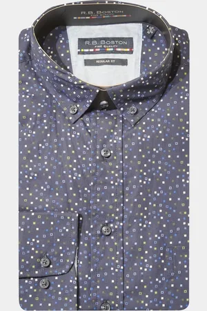 R.B. Boston Casual hemd lange mouw Regular Fit Cotton 427670/703