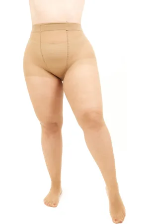Giulia Panty - Mollie 20 - Grote Maten - Plus Size - Maatje Meer - Zijde Glans - Korte Benen - 20 Den - 4XL - (Beige)