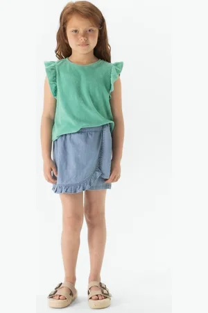Sissy-Boy Denim ruffle shorts met overslag