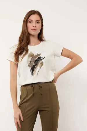 g-maxx Dafne T-shirt 24VFG05 Offwhite/Sahara