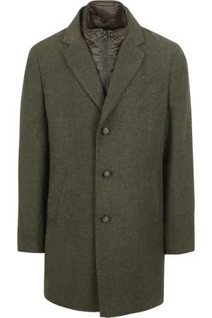 Suitable Coat Wol Twill Donkergroen - Maat 54 - Heren - Mantels