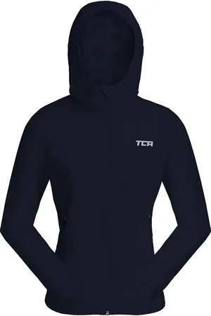 TCA Meisjes AirLite 2.0 Waterdichte Hardloop Regenjas met Ritszakken - Donkerblauw, 6-8 Jaar