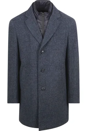 Suitable Coat Wol Twill Donkerblauw - Maat 54 - Heren - Mantels
