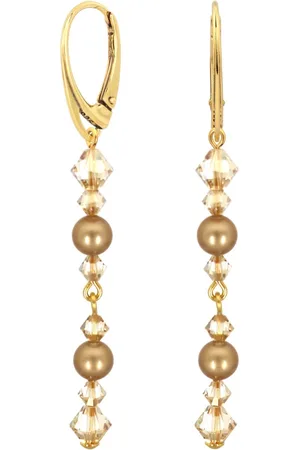ARLIZI 2361 Oorbellen parel Swarovski kristal - verguld - 6,5 cm