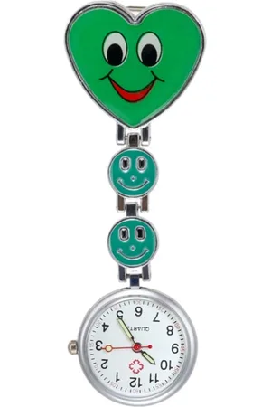 Fako Bijoux® Verpleegstershorloge - Zusterhorloge - Verpleegster Horloge - Hart Smile - Groen