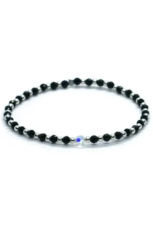 Heaven Eleven Dames armband swarovski zilver onyx 3 mm