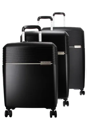 Hedgren Trolley Lineo Stripe Nest Hardside Luggage Set Zwart 75cm