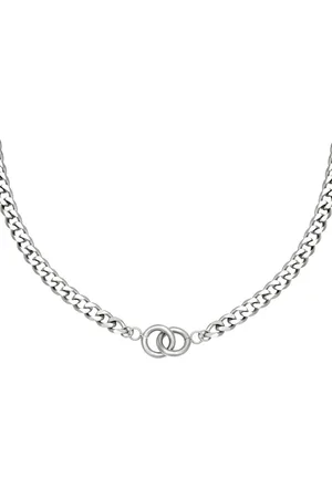 Yehwang Ketting Intertwined - Zilverkleurig - Dames - Roestvrij staal - 39cm x 5cm