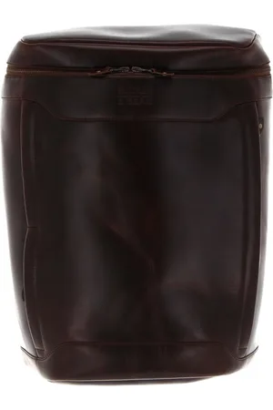 Buckle & Seam Leren Vrije tijd rugzak Rugzak met laptopvak Siwa Dot Leather Backpack Donkerbruin
